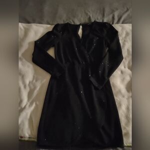 Speechless Elegant Black Long Sleeve Mini Dress/Size Medium (Juniors)